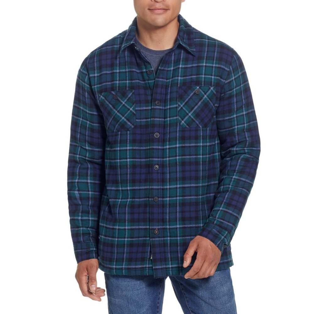 WEATHERPROOF VINTAGE Men's Sherpa Lined Flannel Shirt Jacket Size M